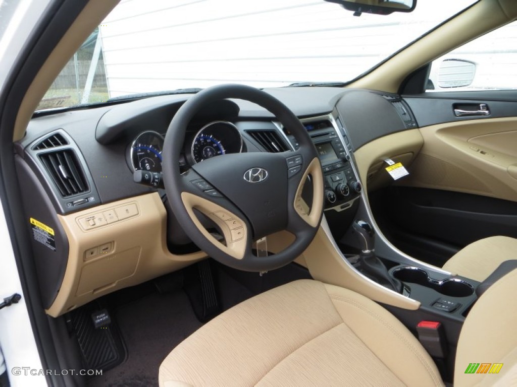 2014 Sonata GLS - Pearl White / Camel photo #23