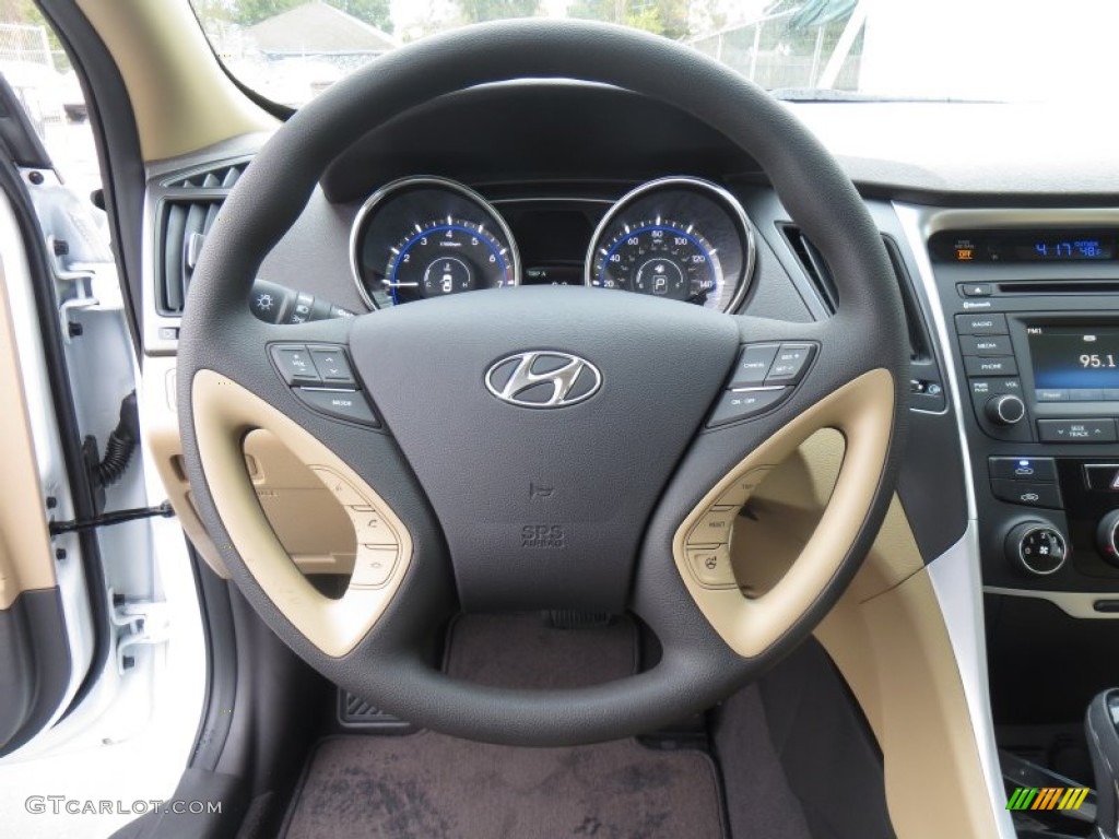 2014 Sonata GLS - Pearl White / Camel photo #30