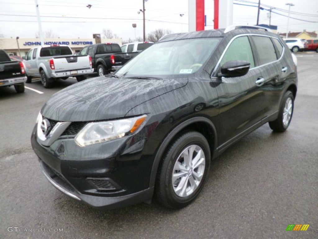 Super Black 2014 Nissan Rogue SV Exterior Photo #88688118