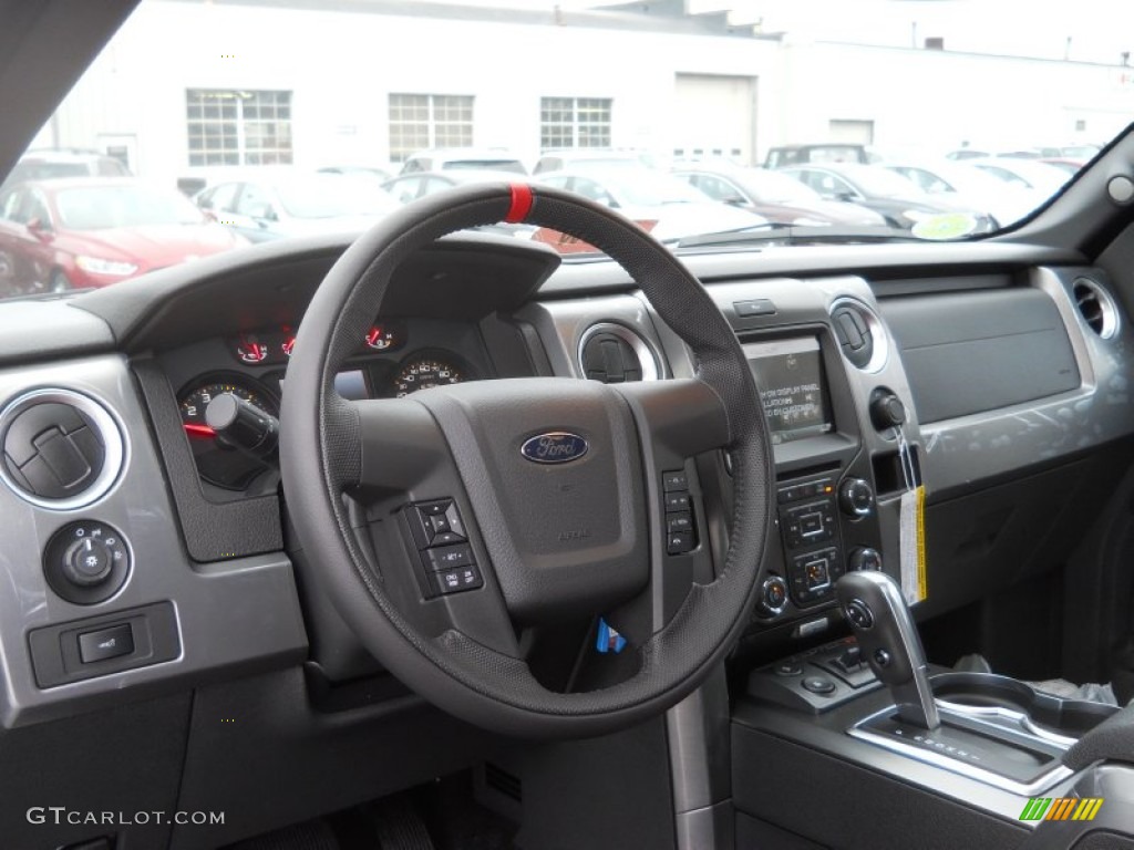 2014 Ford F150 SVT Raptor SuperCrew 4x4 Raptor Special Edition Black/Brick Accent Dashboard Photo #88691952