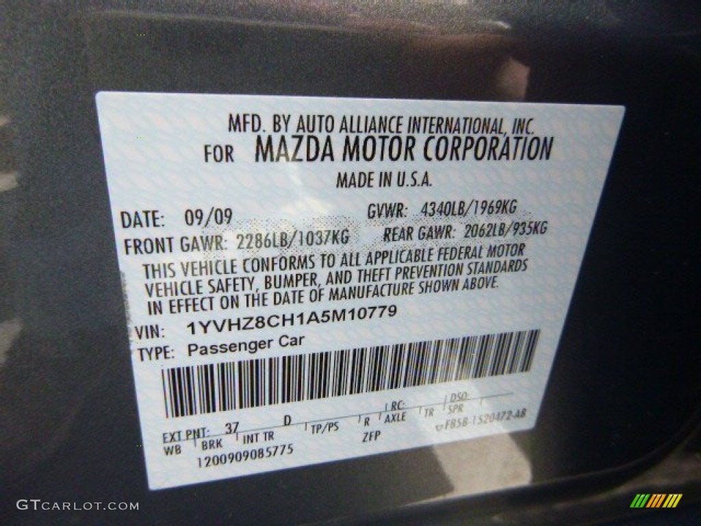 2010 MAZDA6 i Touring Sedan - Comet Gray Mica / Black photo #24