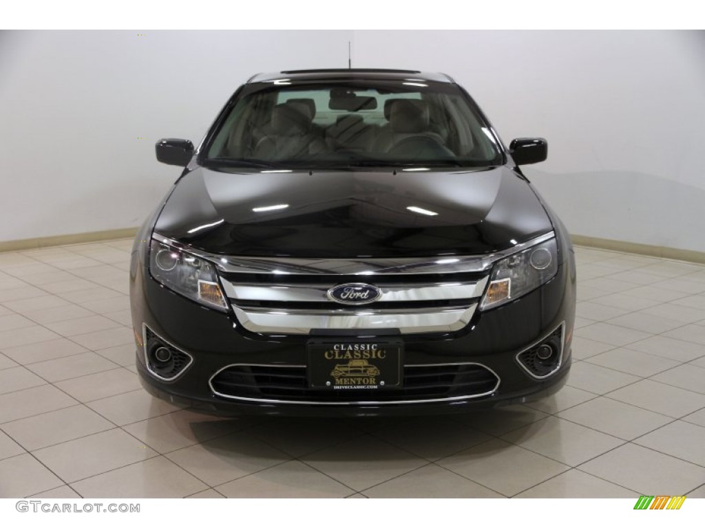 2012 Fusion SEL - Black / Medium Light Stone photo #2