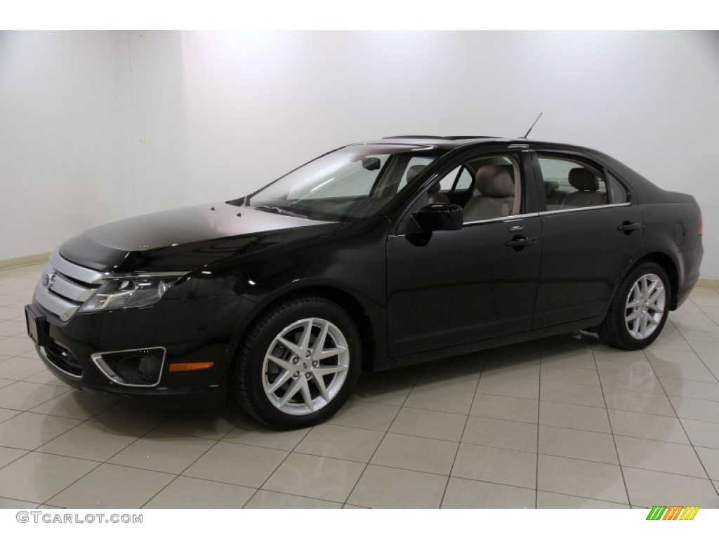 2012 Fusion SEL - Black / Medium Light Stone photo #3