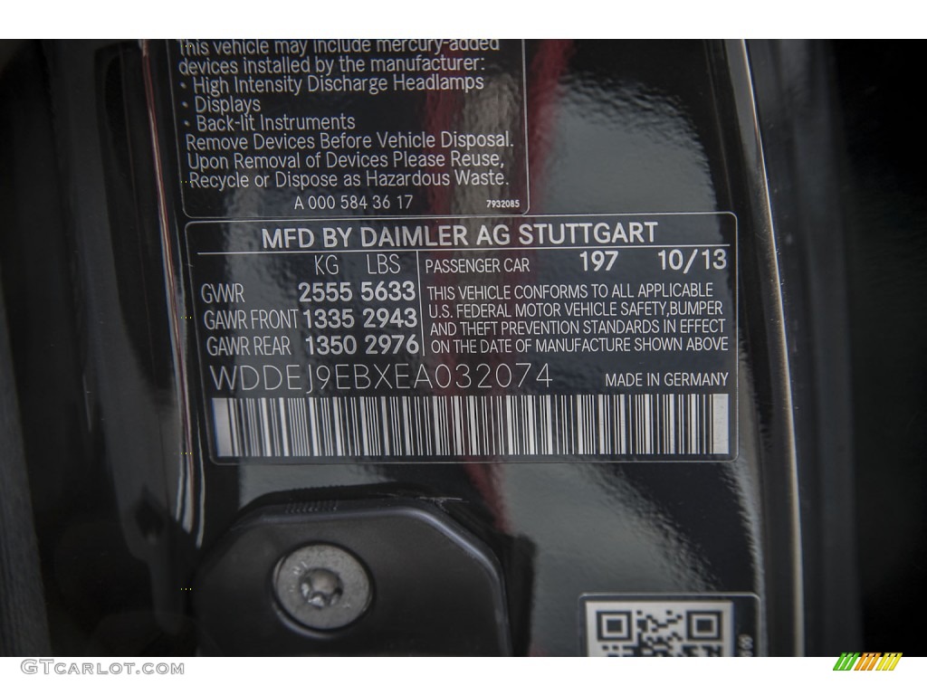 2014 CL Color Code 197 for Obsidian Black Metallic Photo #88697641