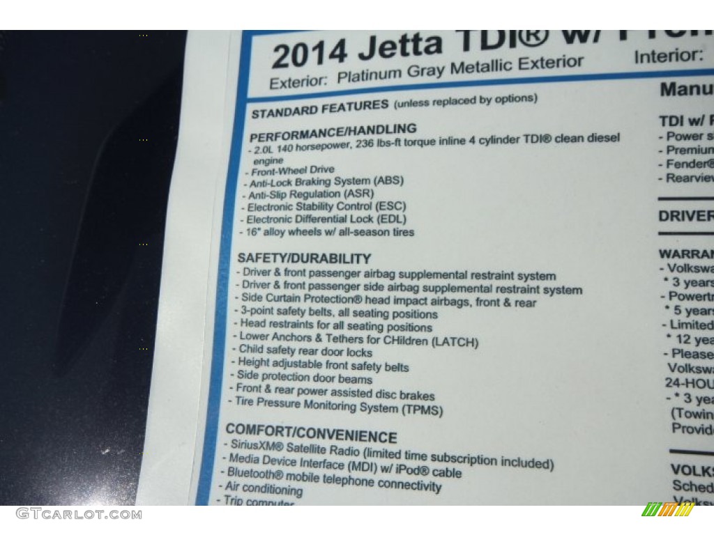 2014 Jetta TDI Sedan - Platinum Gray Metallic / Titan Black photo #5