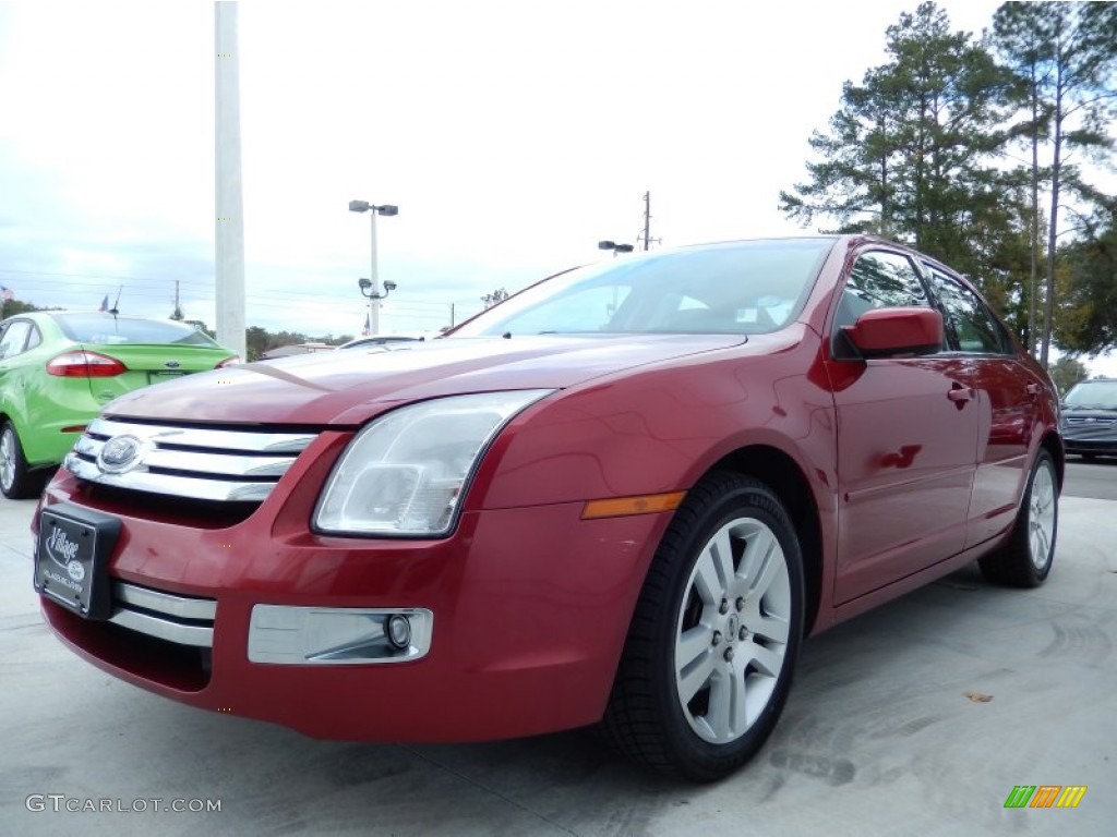 2007 Fusion SEL V6 - Redfire Metallic / Light Stone photo #1