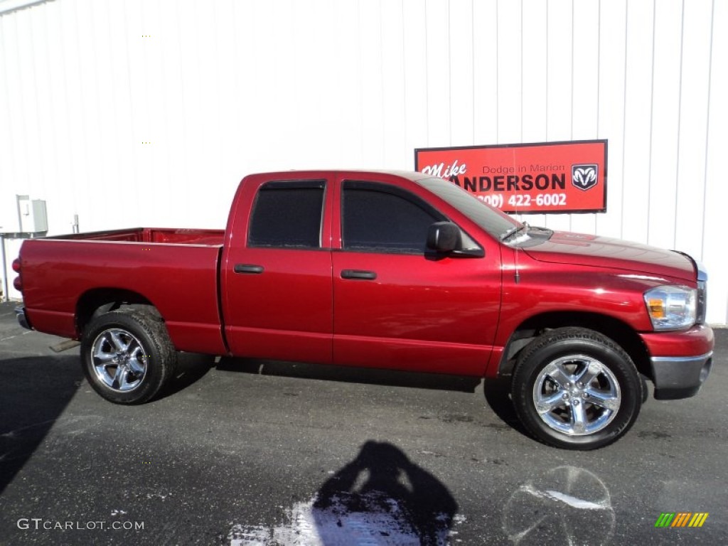 2008 Ram 1500 Big Horn Edition Quad Cab 4x4 - Inferno Red Crystal Pearl / Medium Slate Gray photo #2