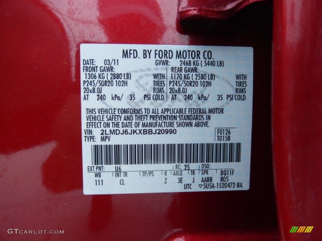 2011 MKX FWD - Red Candy Metallic / Medium Light Stone photo #25