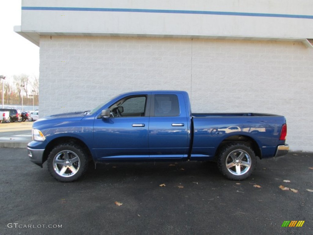 2011 Ram 1500 SLT Quad Cab 4x4 - Deep Water Blue Pearl / Dark Slate Gray/Medium Graystone photo #2