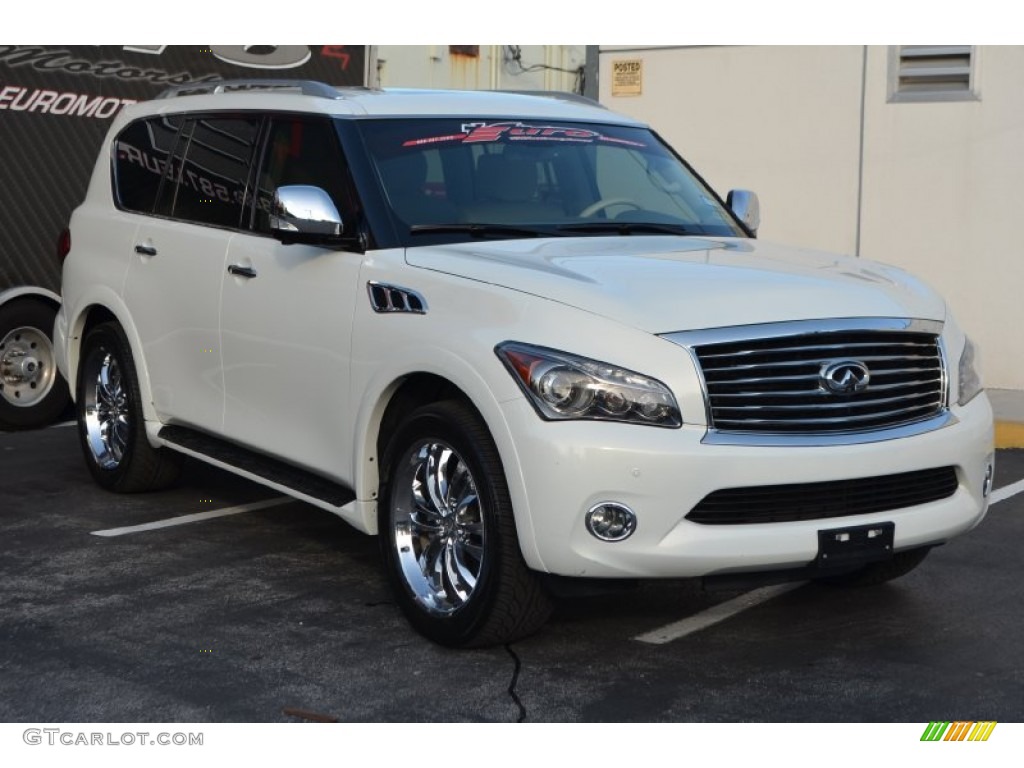 2011 QX 56 - Moonlight White / Wheat photo #3