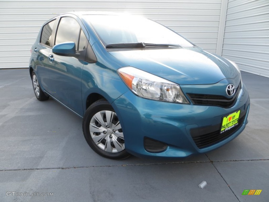 2012 Yaris LE 5 Door - Lagoon Blue Mica / Ash Gray photo #1