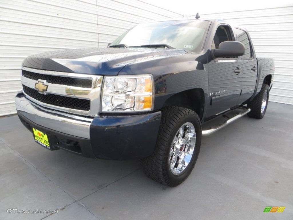 2008 Silverado 1500 LT Crew Cab 4x4 - Dark Blue Metallic / Ebony photo #6