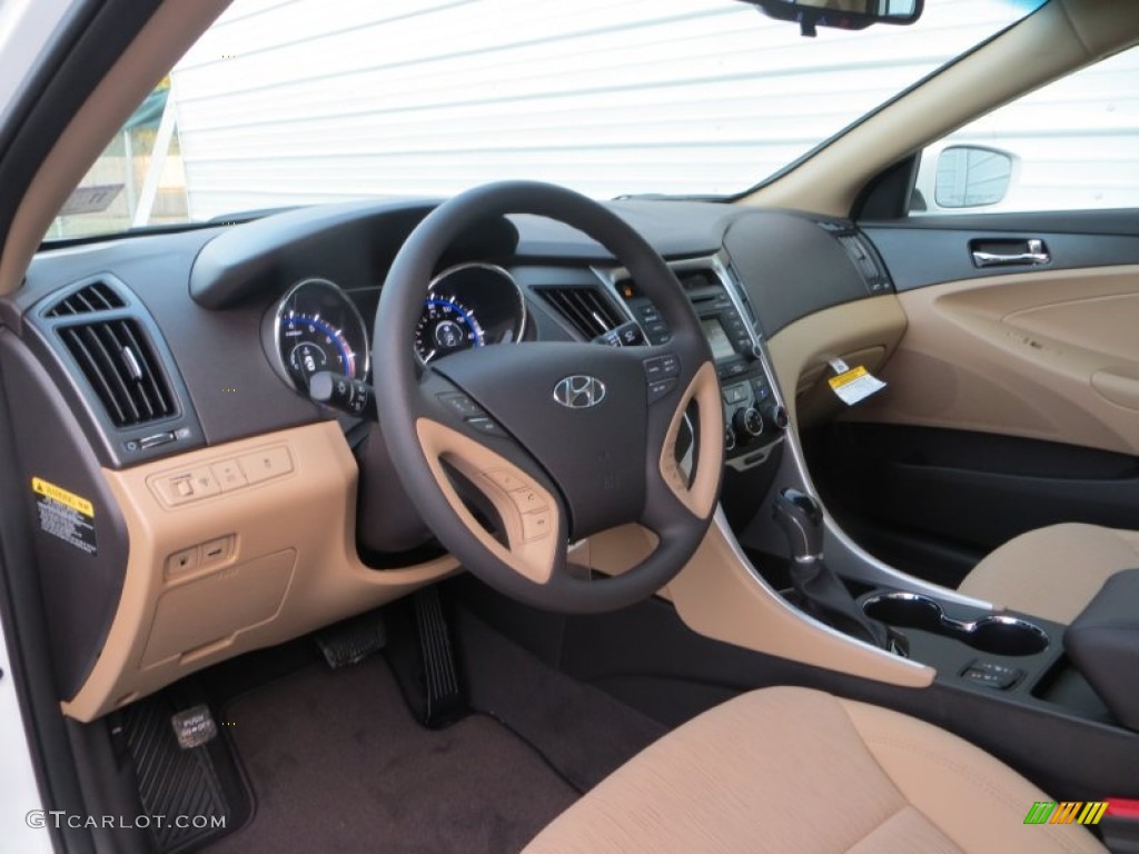 2014 Sonata GLS - Pearl White / Camel photo #23