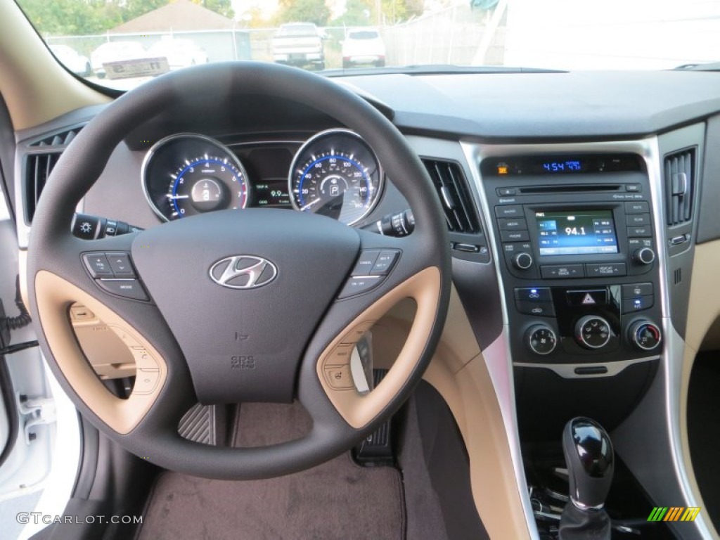 2014 Sonata GLS - Pearl White / Camel photo #26