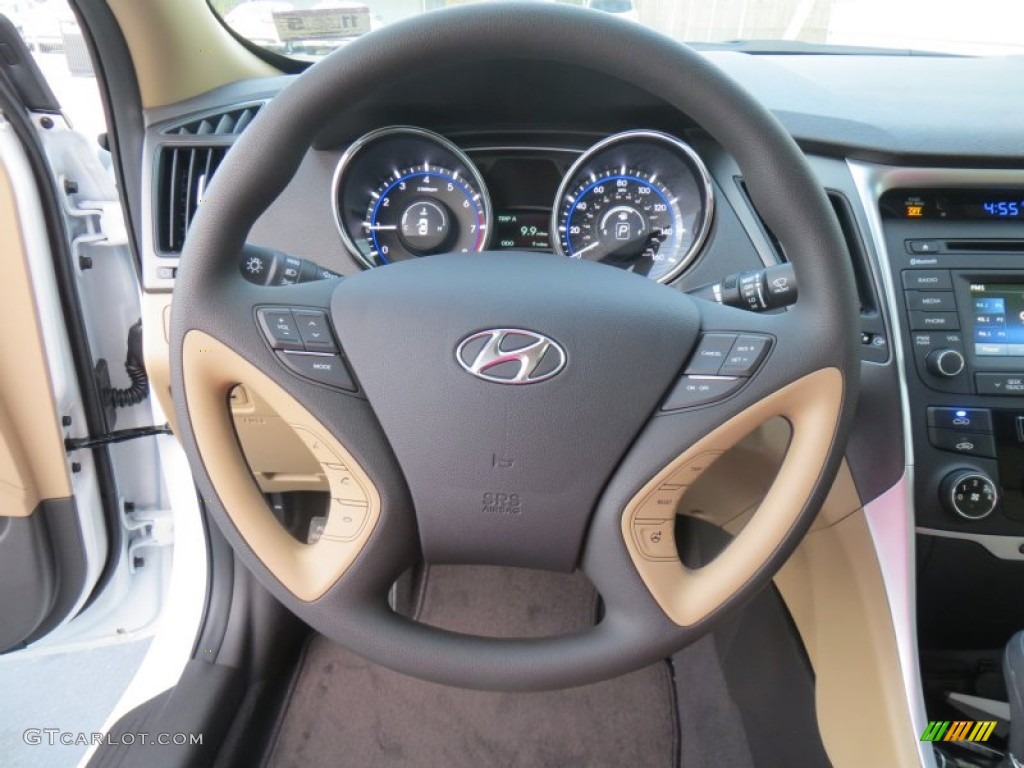 2014 Sonata GLS - Pearl White / Camel photo #31