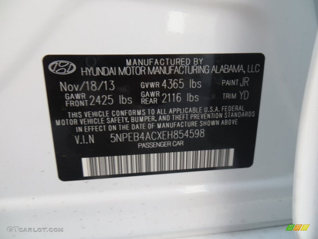 2014 Sonata GLS - Pearl White / Camel photo #34