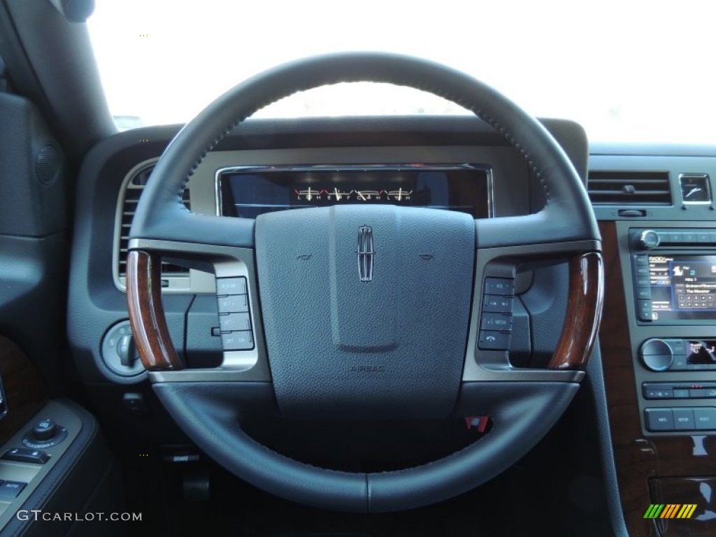 2013 Lincoln Navigator 4x2 Charcoal Black Steering Wheel Photo #88716388