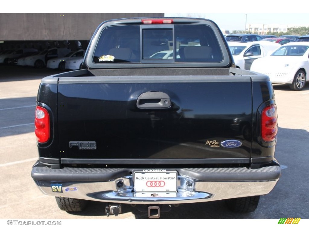 2002 F150 Lariat SuperCrew 4x4 - Black / Medium Parchment photo #8