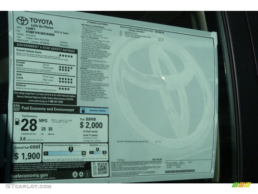 2014 Camry LE - Cosmic Gray Metallic / Ivory photo #10