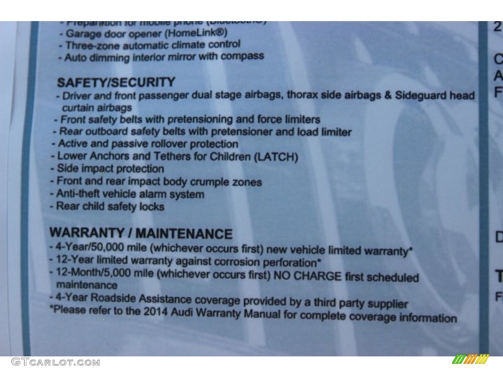 2014 Audi SQ5 Prestige 3.0 TFSI quattro Window Sticker Photo #88723573