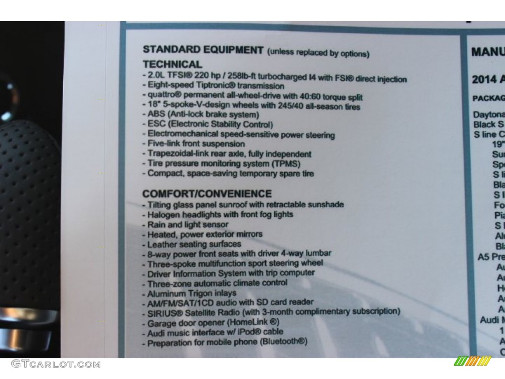 2014 Audi A5 2.0T quattro Coupe Window Sticker Photo #88723909