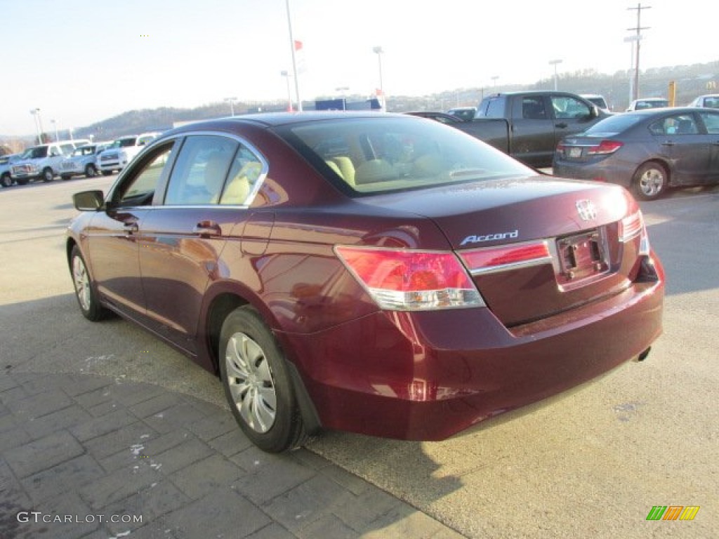 2011 Accord LX Sedan - Basque Red Pearl / Ivory photo #6