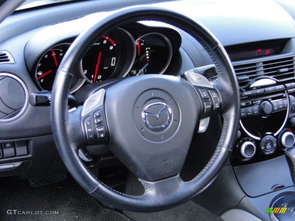 2005 Mazda RX-8 Sport Black Steering Wheel Photo #88730373