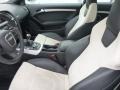 2011 Audi S5 Black/Pearl Silver Silk Nappa Leather Interior Front Seat Photo