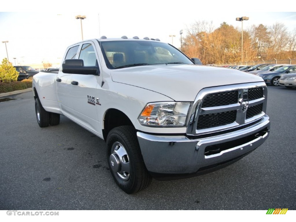 Bright White 2014 Ram 3500 Tradesman Crew Cab 4x4 Dually Exterior Photo #88732587