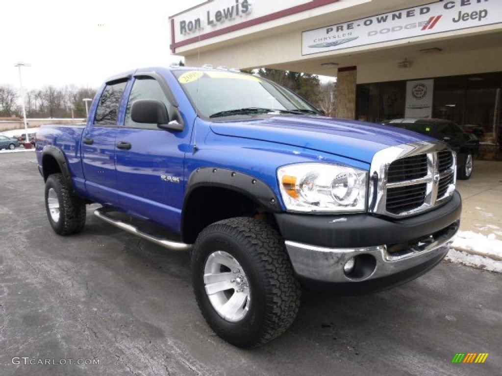 2008 Ram 1500 TRX4 Quad Cab 4x4 - Electric Blue Pearl / Medium Slate Gray photo #2