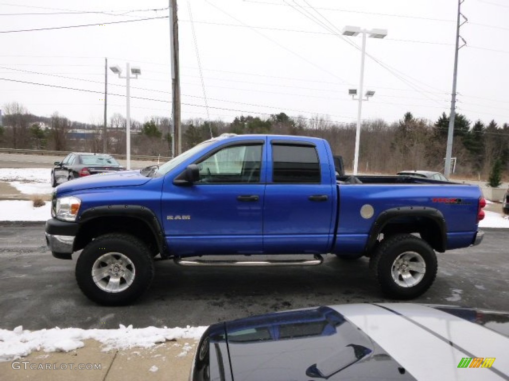 2008 Ram 1500 TRX4 Quad Cab 4x4 - Electric Blue Pearl / Medium Slate Gray photo #5