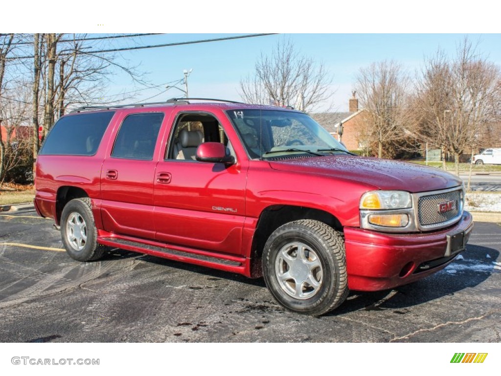 2002 Yukon XL Denali AWD - Garnet Red Metallic / Sandstone photo #8