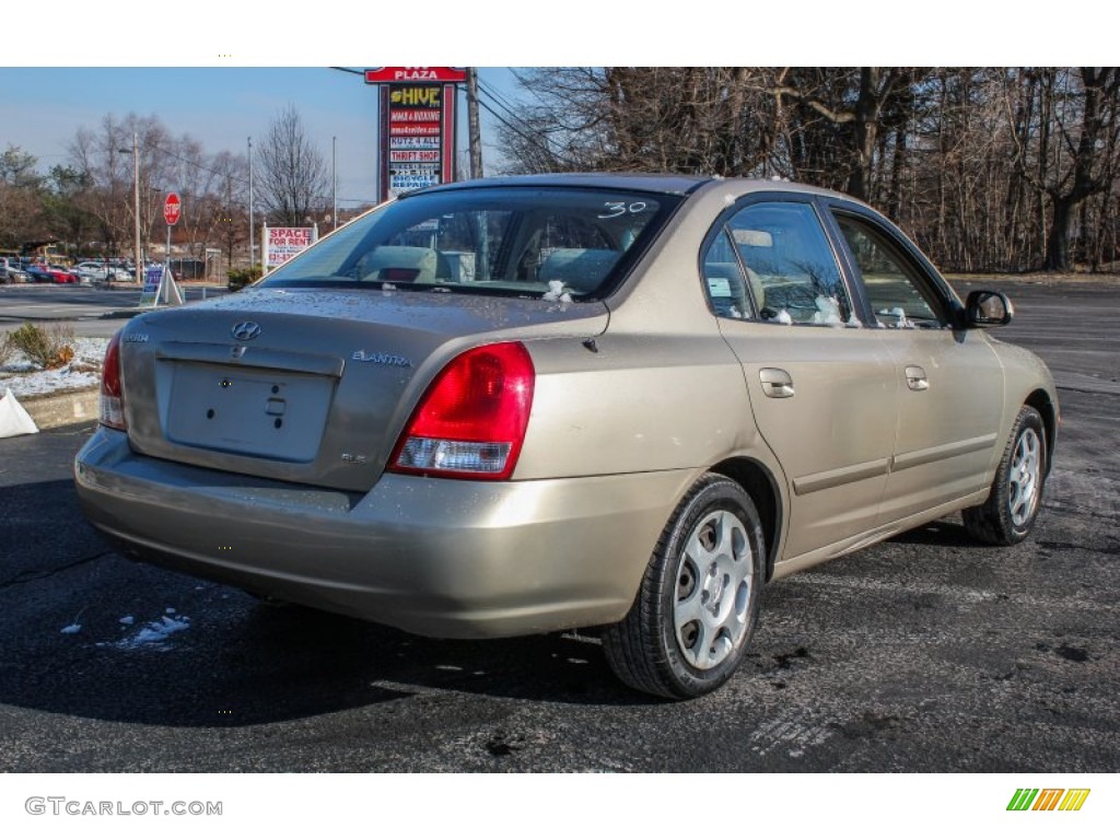2002 Elantra GLS Sedan - Champagne Beige / Beige photo #6