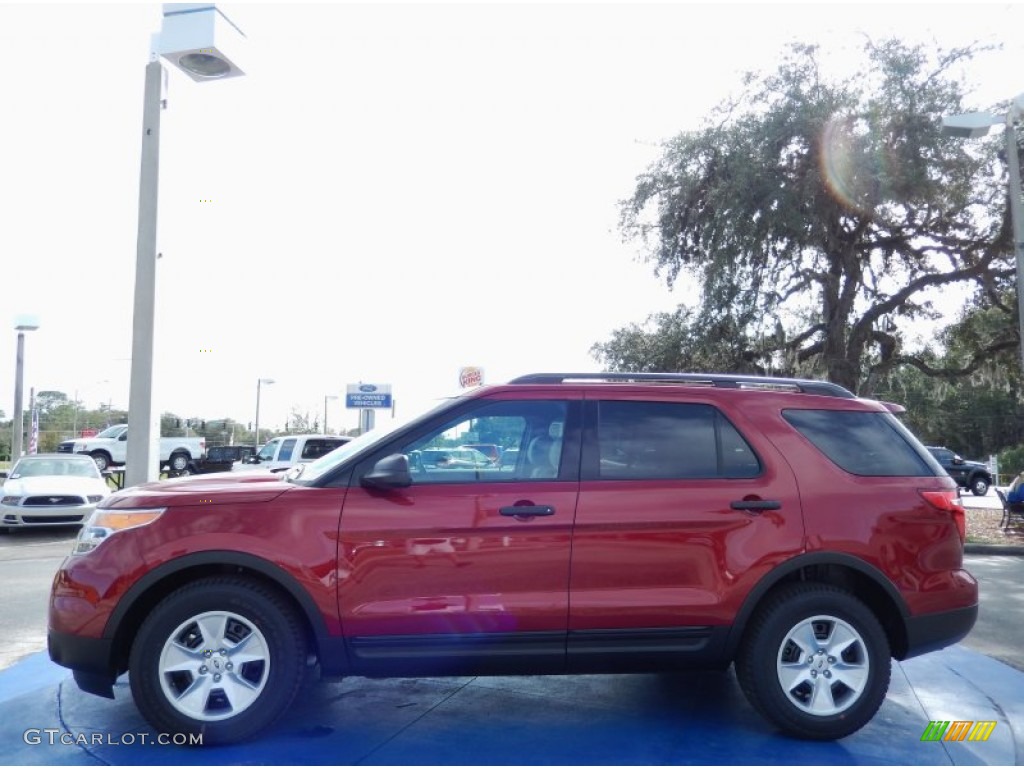 2014 Explorer FWD - Ruby Red / Medium Light Stone photo #2