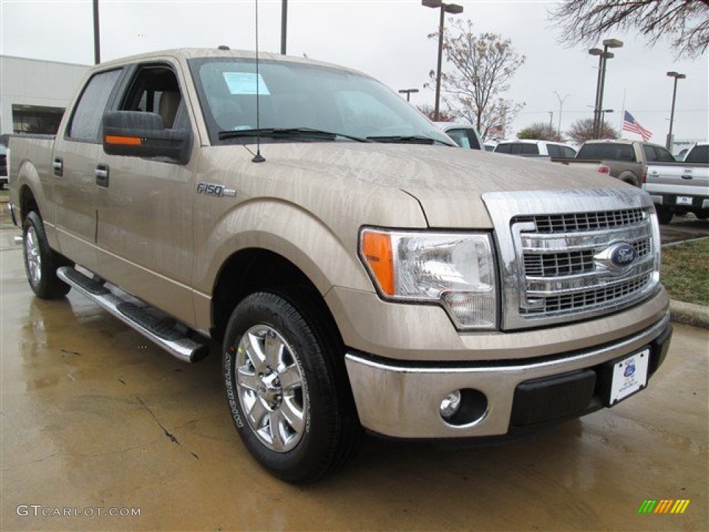 2013 F150 XLT SuperCrew - Pale Adobe Metallic / Adobe photo #7