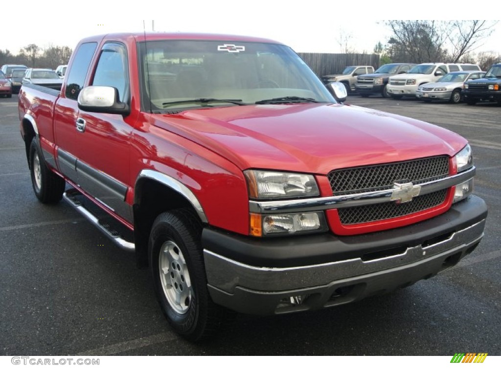 2003 Silverado 1500 LS Extended Cab 4x4 - Victory Red / Tan photo #1