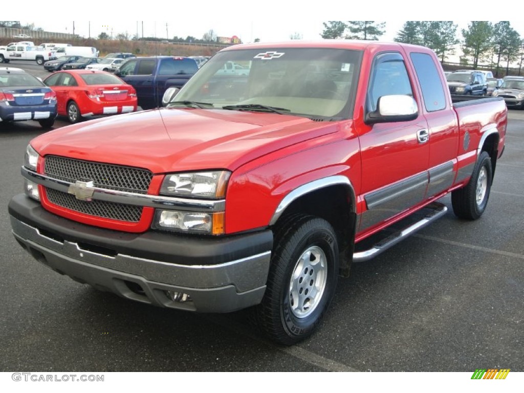 2003 Silverado 1500 LS Extended Cab 4x4 - Victory Red / Tan photo #2