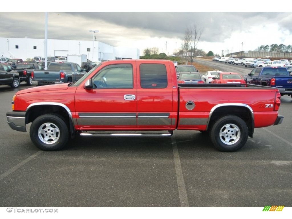 2003 Silverado 1500 LS Extended Cab 4x4 - Victory Red / Tan photo #3