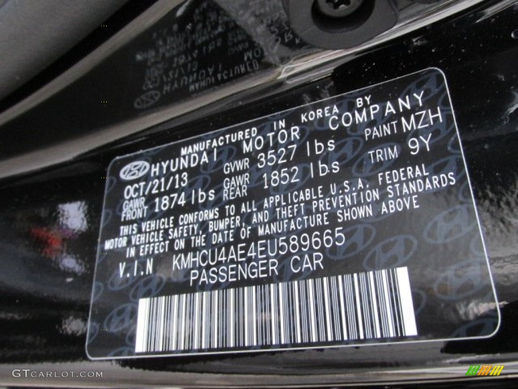 2014 Accent Color Code MZH for Ultra Black Photo #88752609