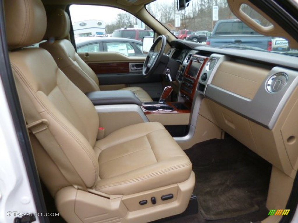 2010 F150 Lariat SuperCrew 4x4 - White Platinum Metallic Tri Coat / Tan photo #9