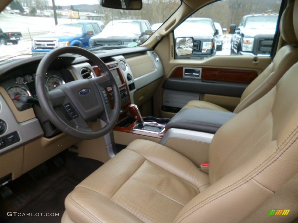 2010 F150 Lariat SuperCrew 4x4 - White Platinum Metallic Tri Coat / Tan photo #14