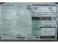 2014 Porsche Boxster Standard Boxster Model Window Sticker