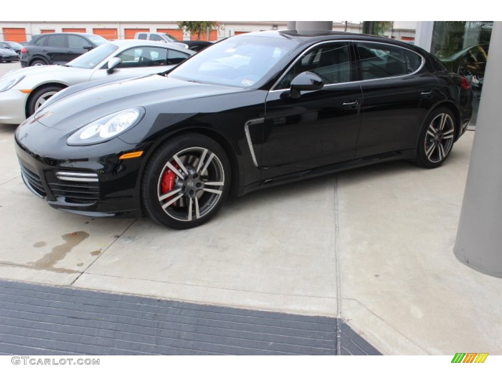 Black 2014 Porsche Panamera Turbo Executive Exterior Photo #88757319