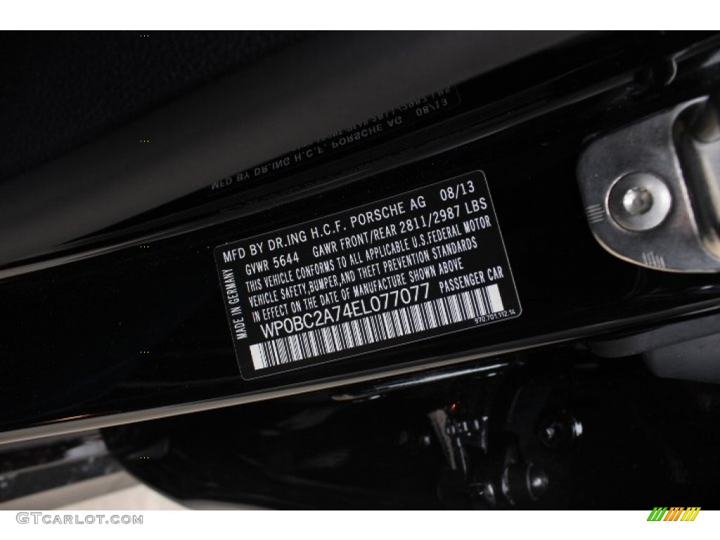 2014 Porsche Panamera Turbo Executive Info Tag Photos