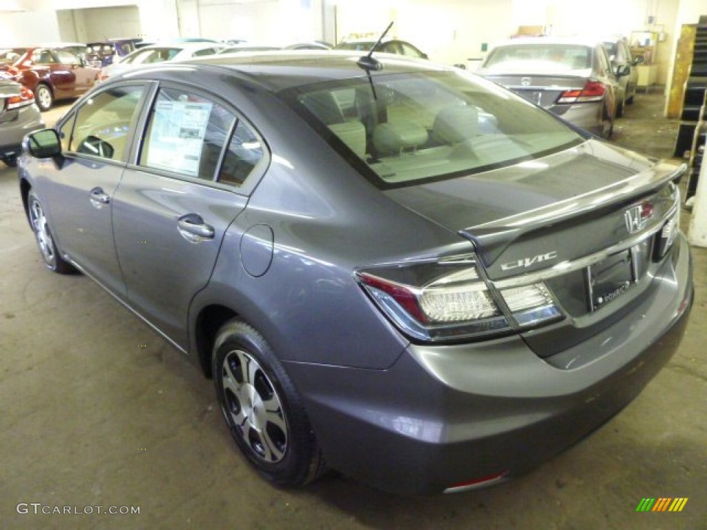 2013 Civic Hybrid Sedan - Polished Metal Metallic / Gray photo #3