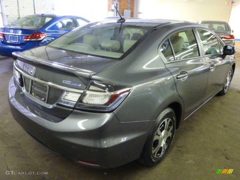 2013 Civic Hybrid Sedan - Polished Metal Metallic / Gray photo #5