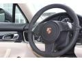 2014 Porsche Panamera Black/Cream Interior Steering Wheel Photo