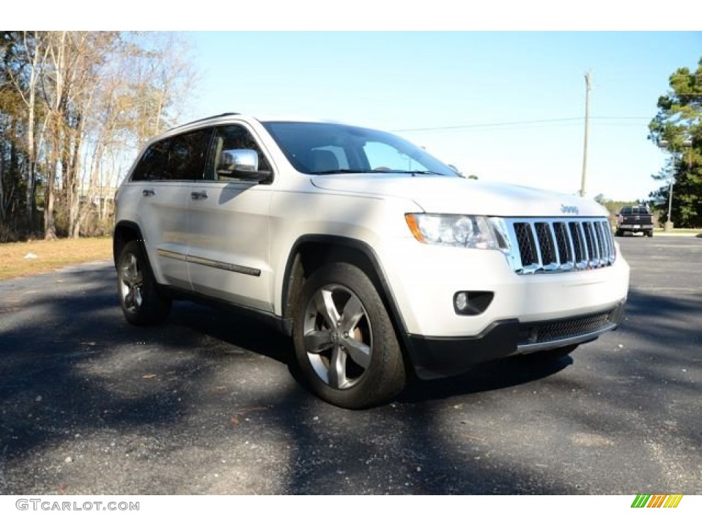 2011 Grand Cherokee Overland 4x4 - Stone White / Dark Frost Beige/Light Frost Beige photo #3