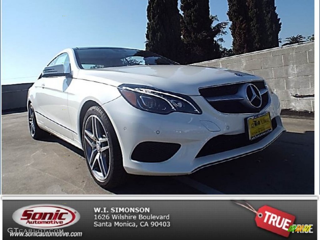 2014 E 350 Coupe - Diamond White Metallic / Silk Beige/Espresso Brown photo #1