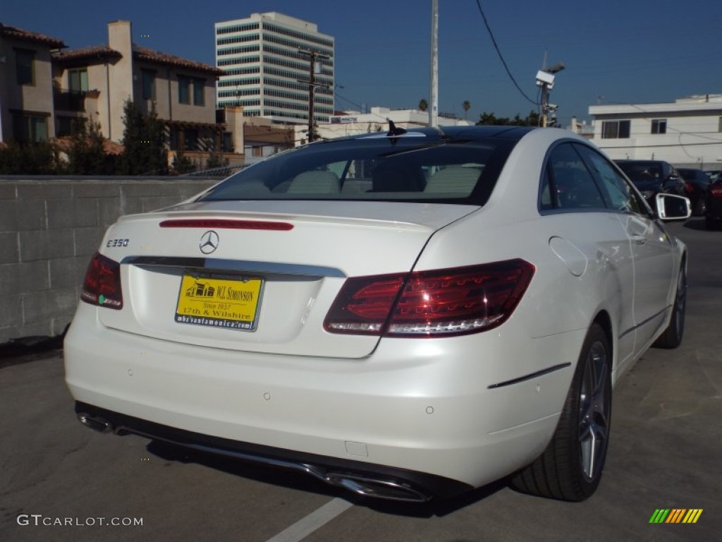 2014 E 350 Coupe - Diamond White Metallic / Silk Beige/Espresso Brown photo #4